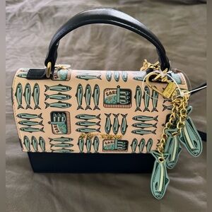 Betsey Johnson Sardine Mini Satchel Crossbody Strap Viral Purse Bag Fish Charm